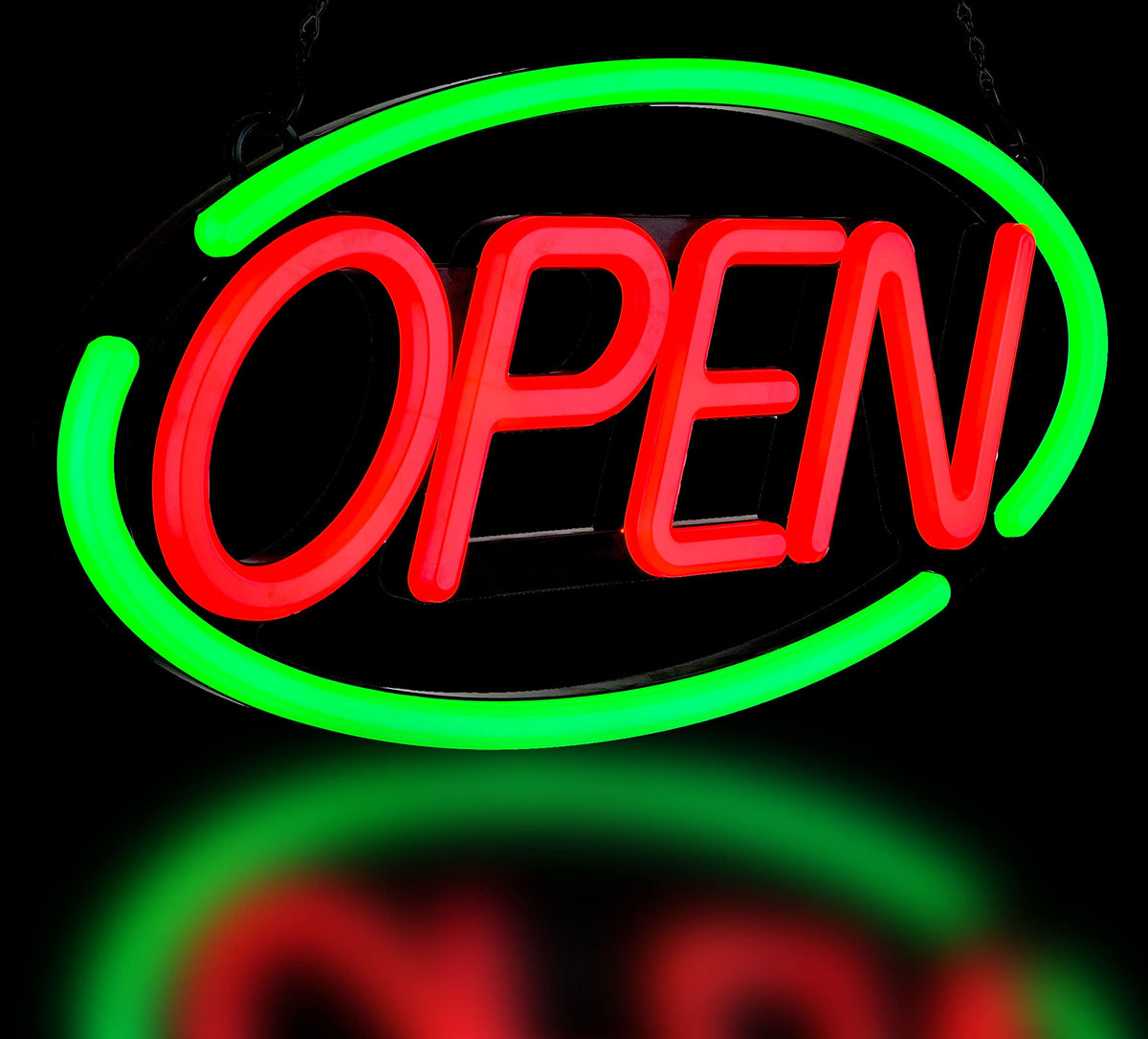 BritTech 21" x 10" Ultra Bright LED Neon Sign - Remote Control - Make Your Business Show Day or Night
