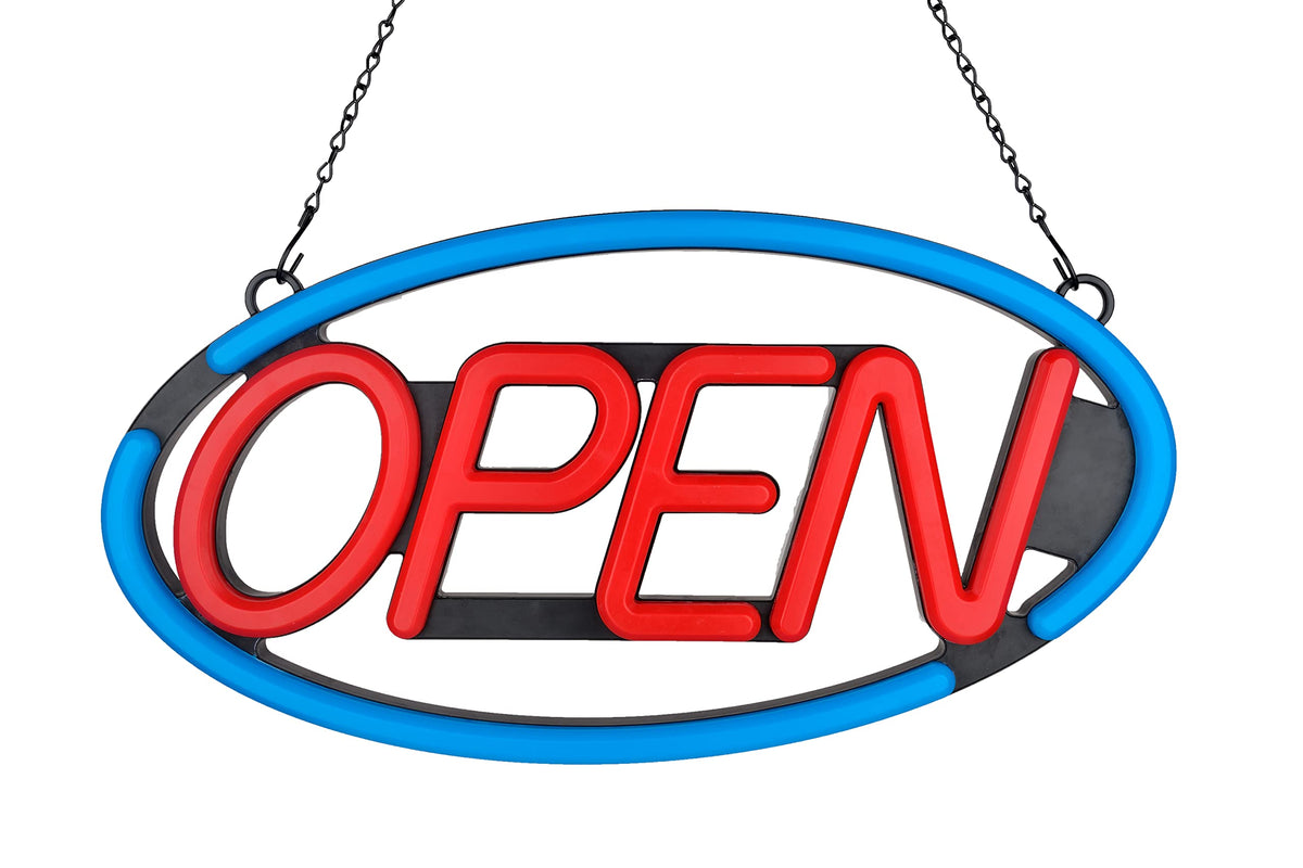 BritTech 21" x 10" Ultra Bright LED Neon Sign - Remote Control - Make Your Business Show Day or Night