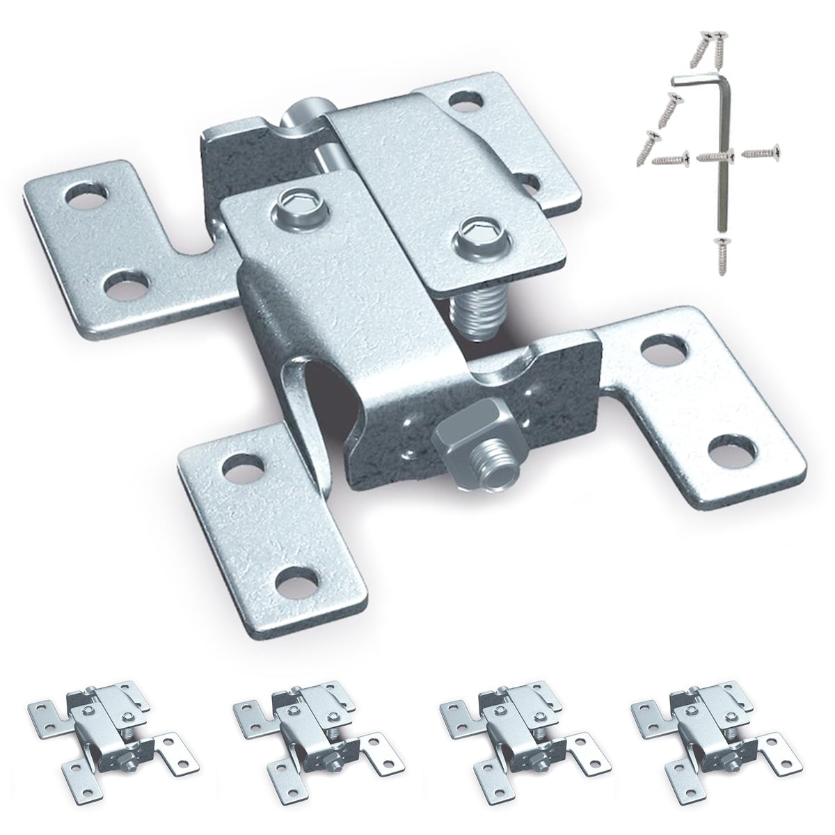 Countertop Joint Fasteners — 4-Pack Adjustable Flip Bolt, Miter Draw