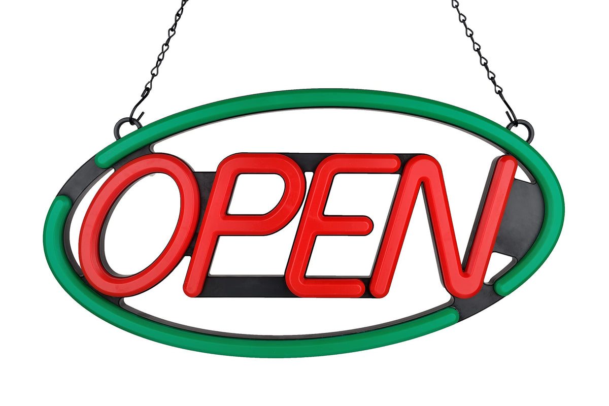 BritTech 21" x 10" Ultra Bright LED Neon Sign - Remote Control - Make Your Business Show Day or Night