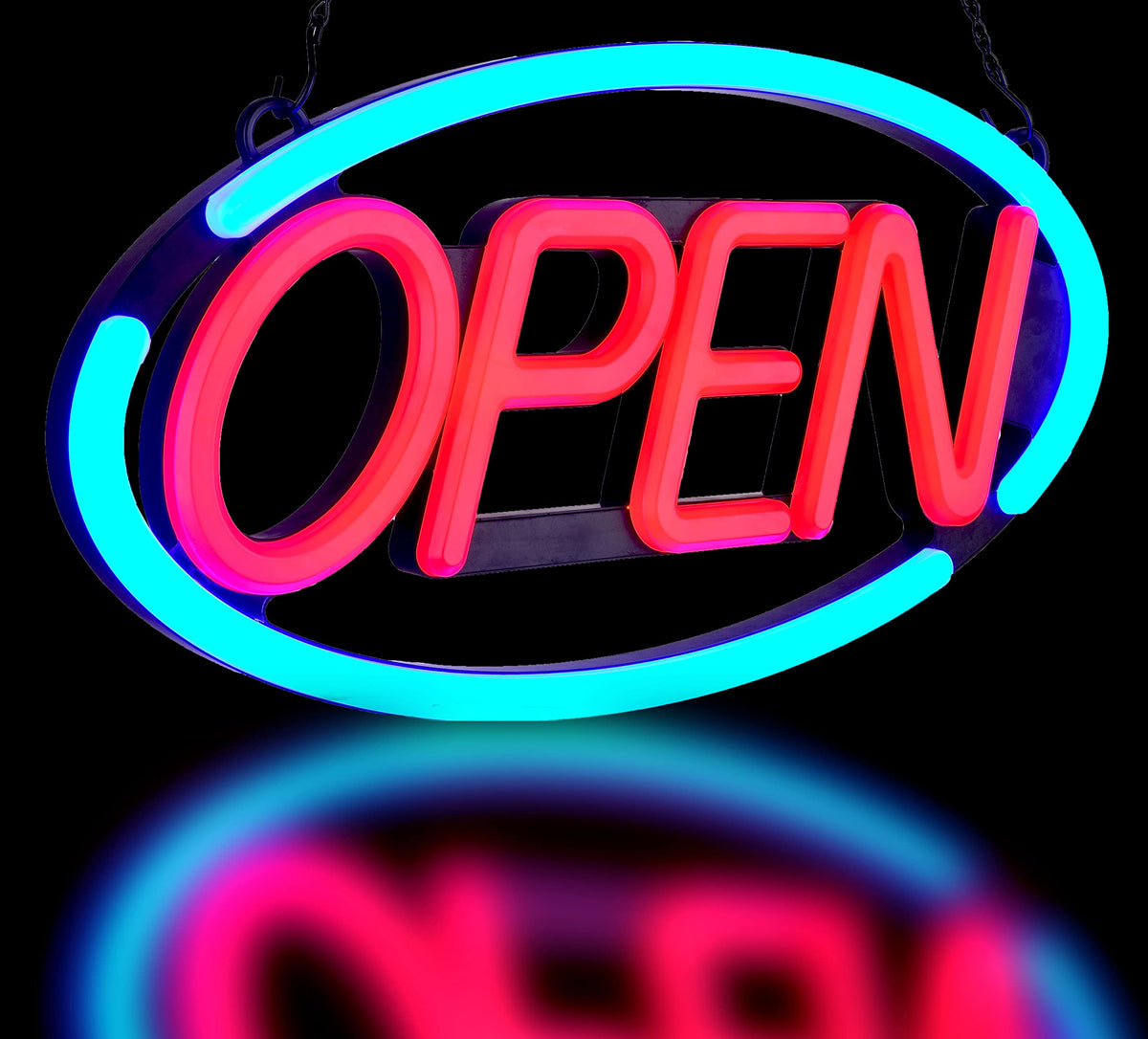 BritTech 21" x 10" Ultra Bright LED Neon Sign - Remote Control - Make Your Business Show Day or Night